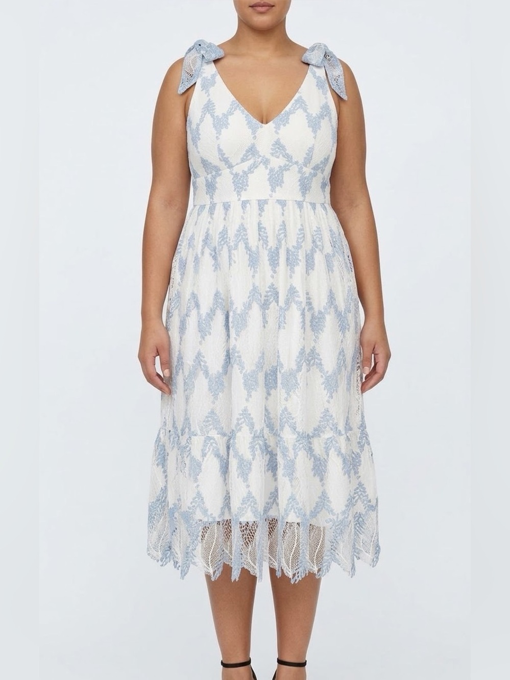 Loverly with Love Blue Pattern Maxi Dress Size 3X NWT